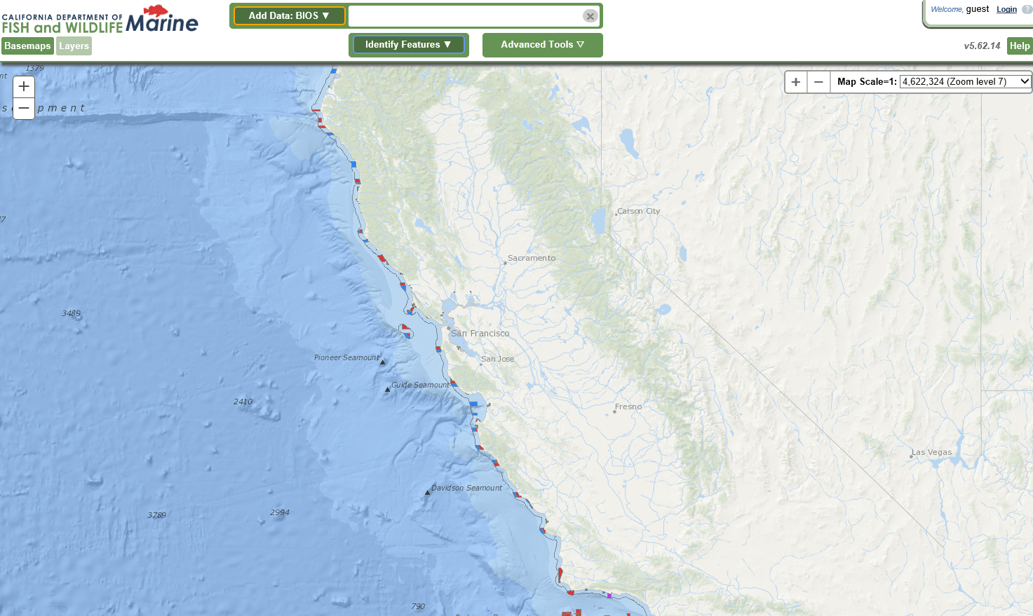 CDFW Marine & Coastal Map Viewer